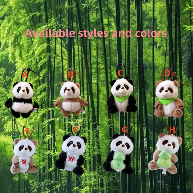 Chinese Giant Panda Doll Keychain Bag Pendant Plush Toy Small Doll 12cm High