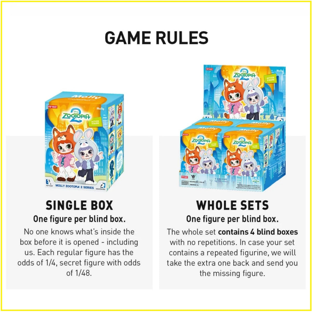 [Official] POP MART Molly Zootopia 2 Series 1/12 Action Figure Blind Box Random Style Collectible Toy