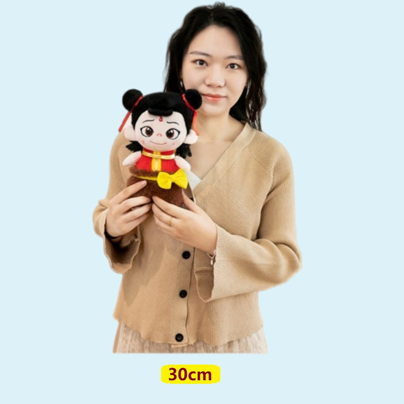 Cartoon plush toys cute Nezha doll children's birthday gift