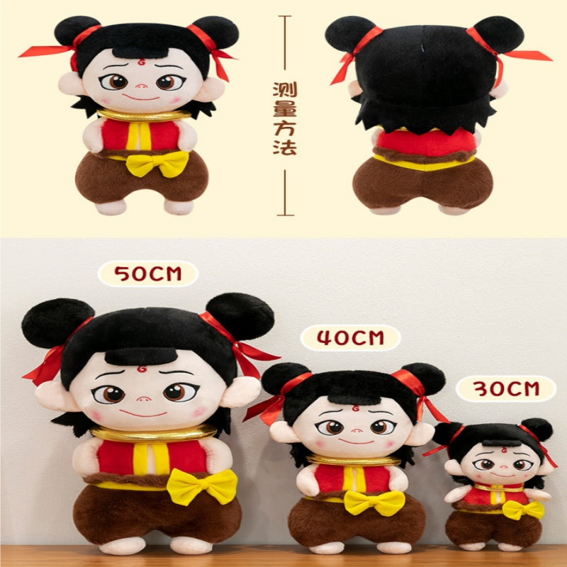 Cartoon plush toys cute Nezha doll children's birthday gift