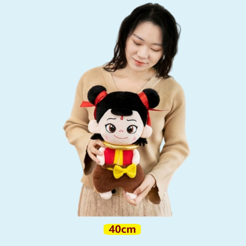 Cartoon plush toys cute Nezha doll children's birthday gift