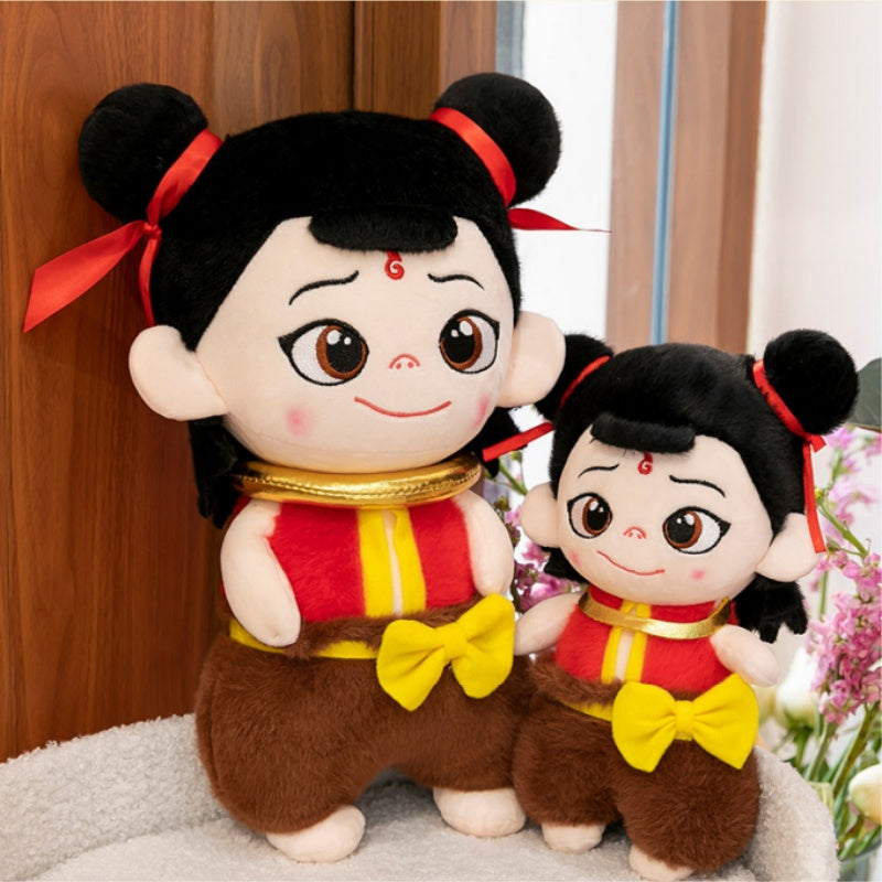 Cartoon plush toys cute Nezha doll children's birthday gift