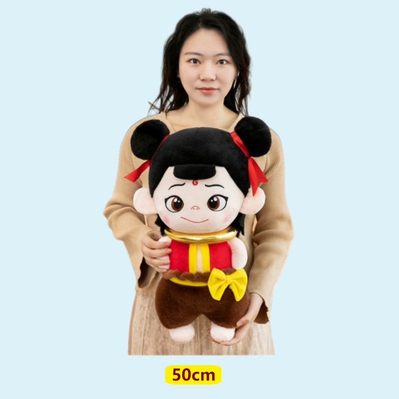 Cartoon plush toys cute Nezha doll children's birthday gift