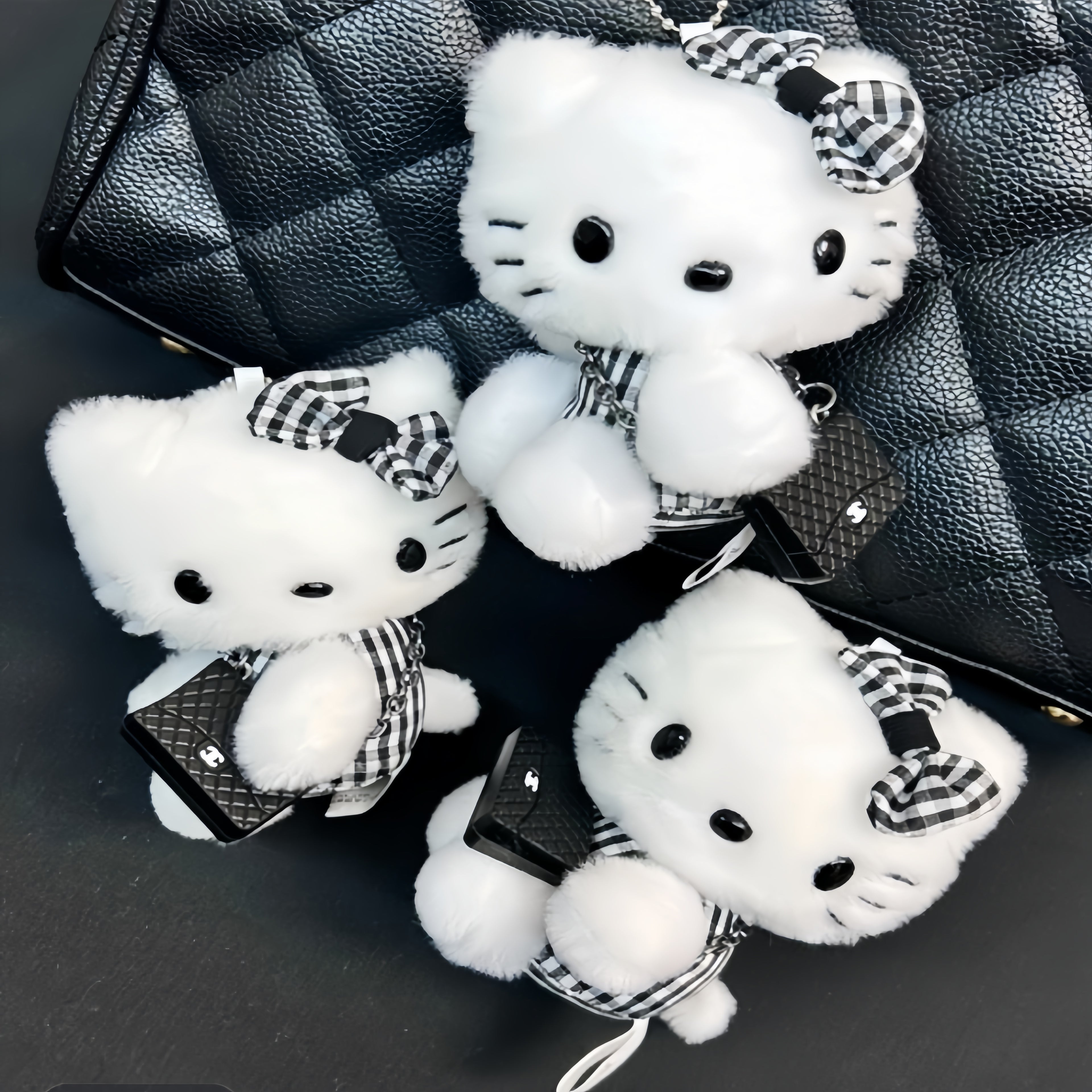 Co branded Kitty plush bag pendant keychain doll figurine