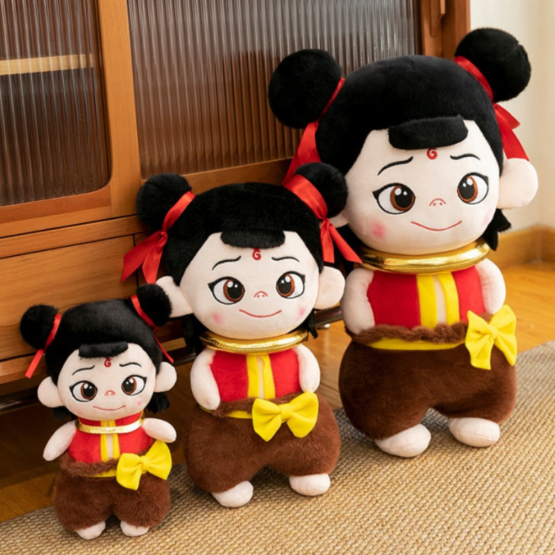 Cartoon plush toys cute Nezha doll children's birthday gift