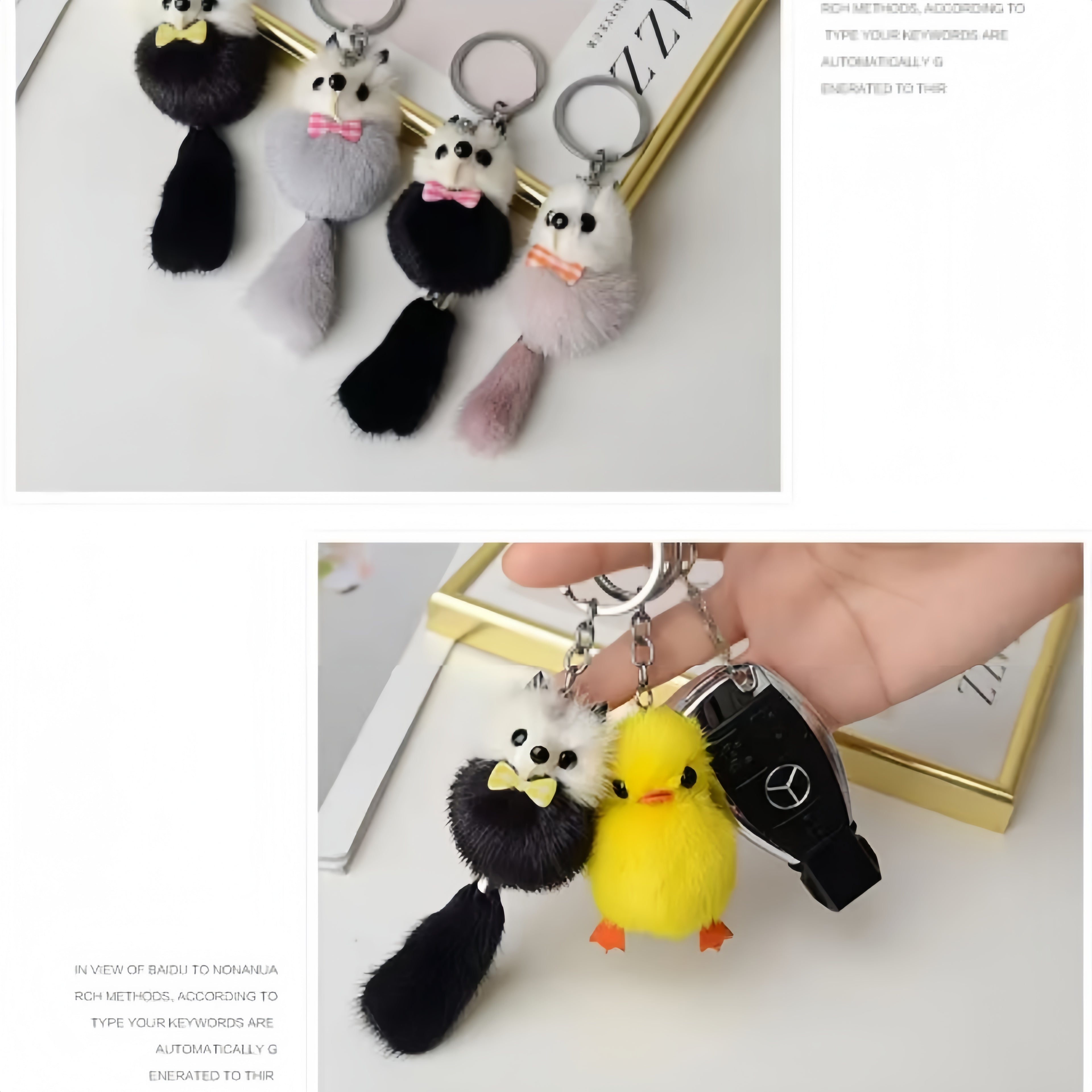 Mink Hair Duckling Little Fox Small Pendant Keychain