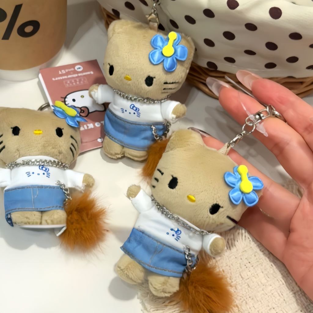 Co branded Kitty plush bag pendant keychain doll figurine