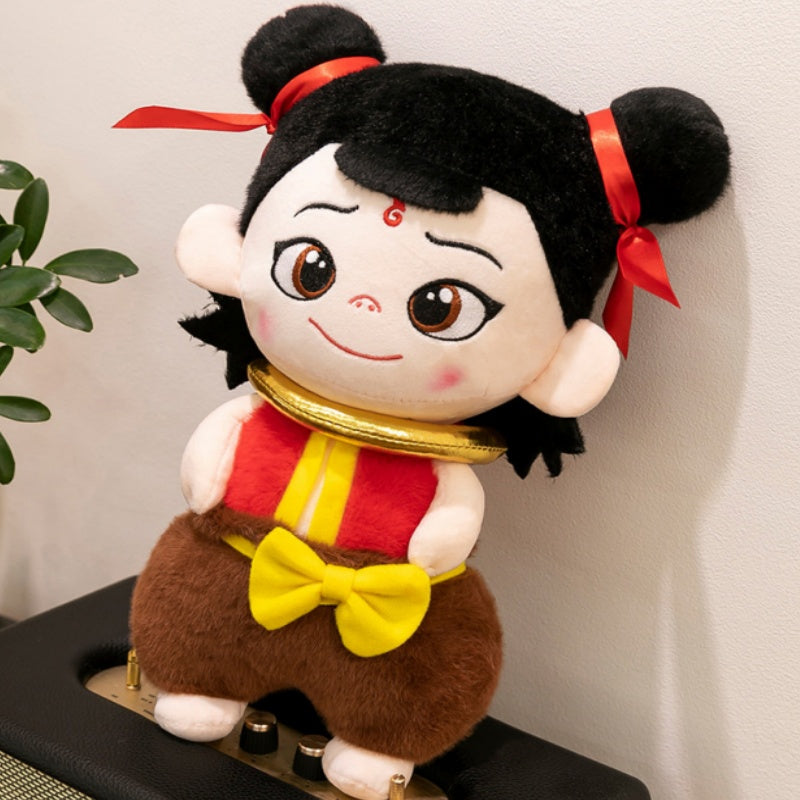 Cartoon plush toys cute Nezha doll children's birthday gift