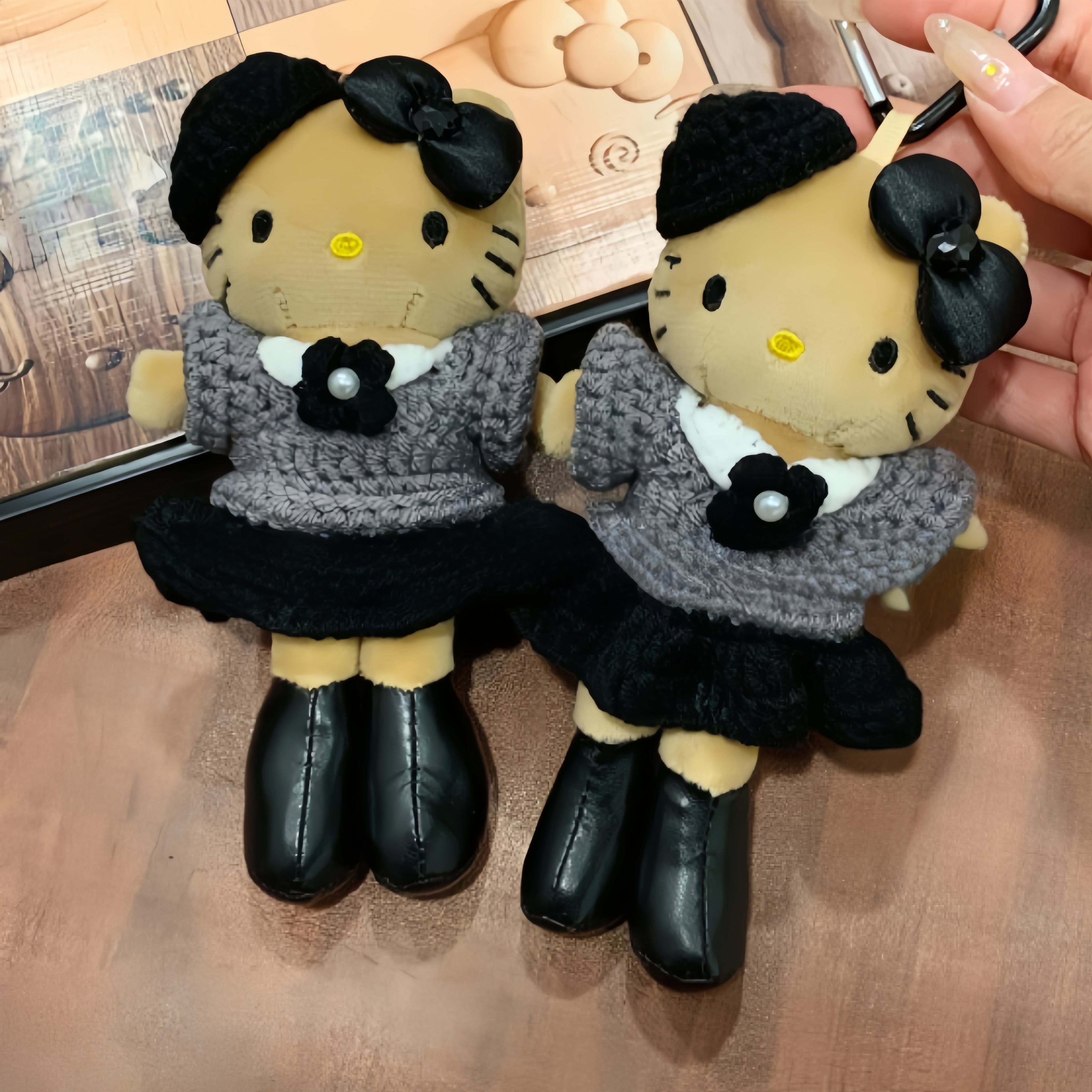 Co branded Kitty plush bag pendant keychain doll figurine