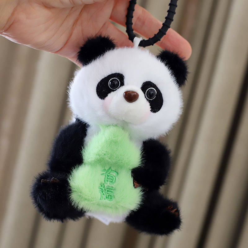 Chinese Giant Panda Doll Keychain Bag Pendant Plush Toy Small Doll 12cm High