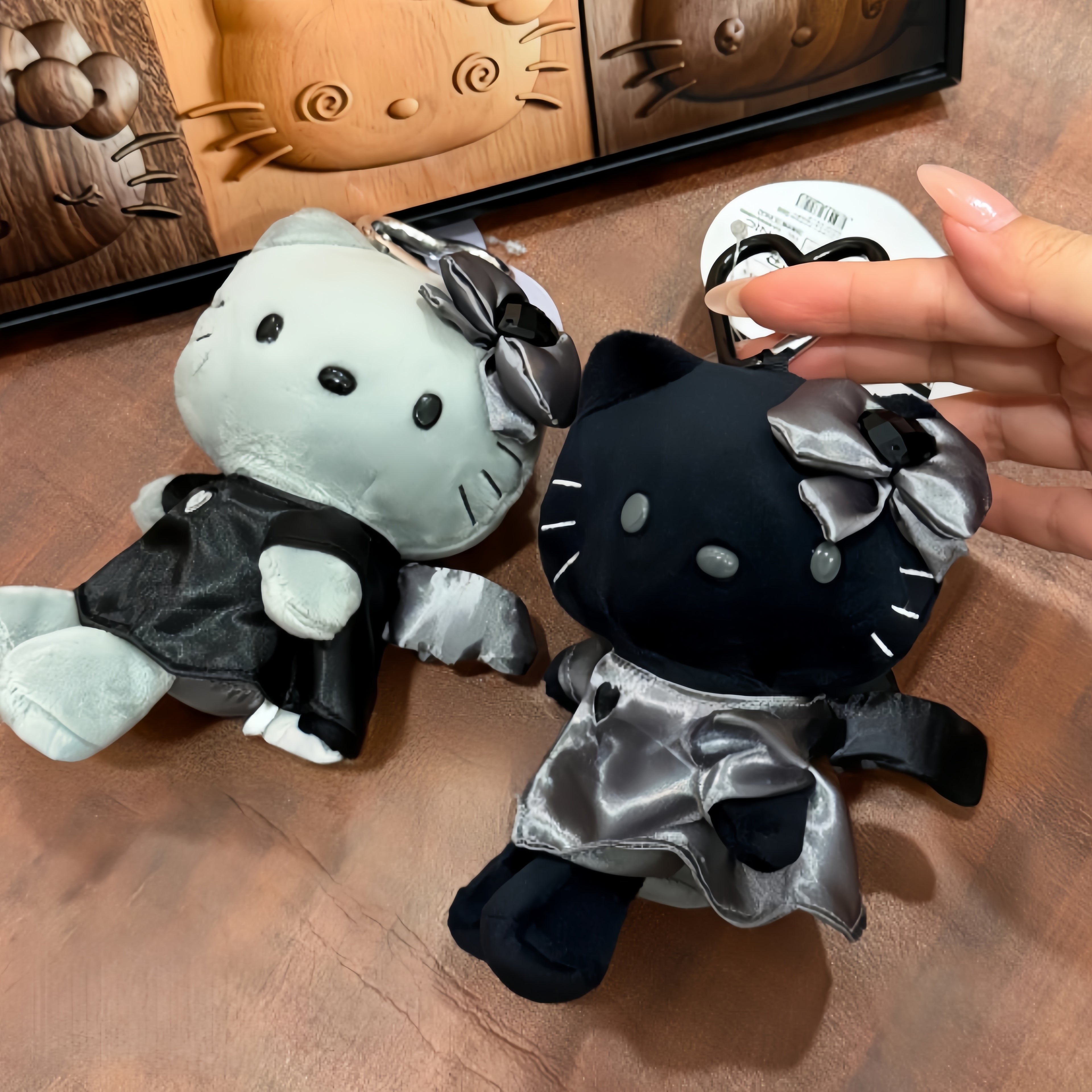Co branded Kitty plush bag pendant keychain doll figurine