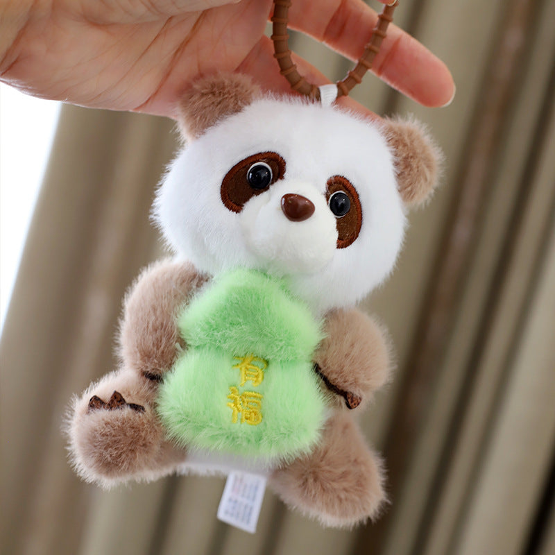 Chinese Giant Panda Doll Keychain Bag Pendant Plush Toy Small Doll 12cm High