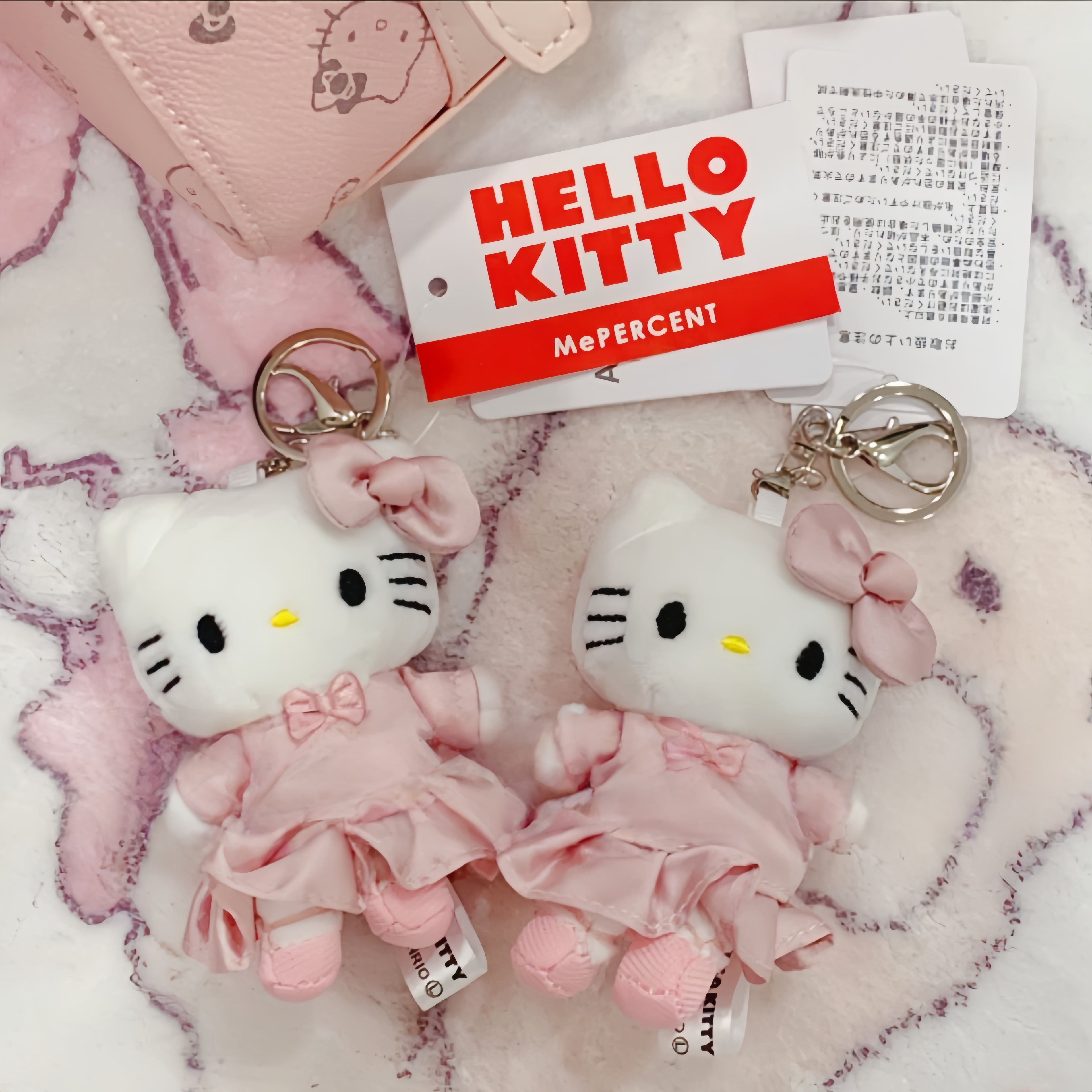 Co branded Kitty plush bag pendant keychain doll figurine