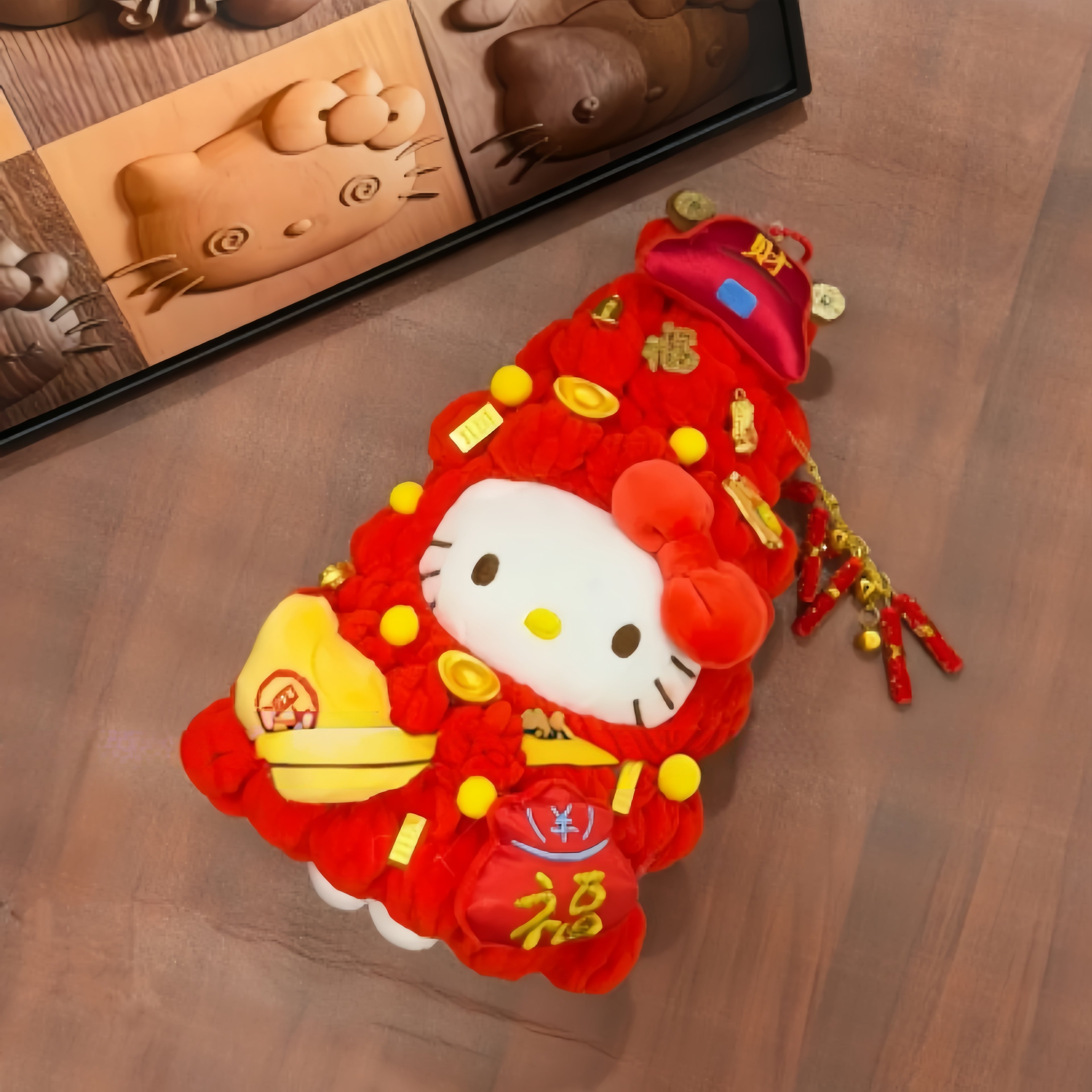 Co branded Kitty plush bag pendant keychain doll figurine
