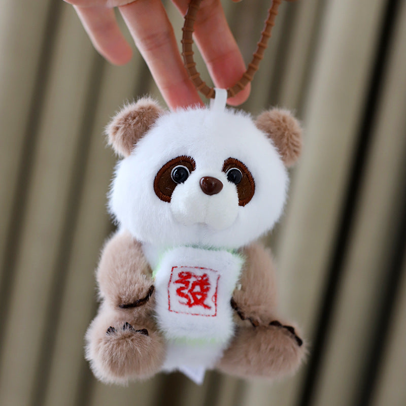 Chinese Giant Panda Doll Keychain Bag Pendant Plush Toy Small Doll 12cm High