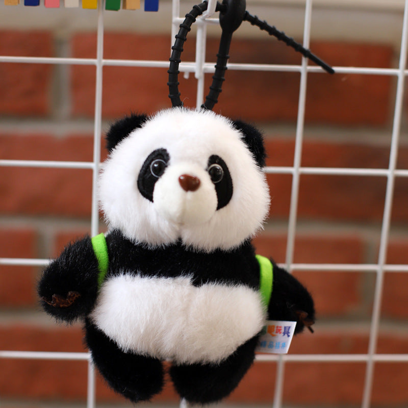 Chinese Giant Panda Doll Keychain Bag Pendant Plush Toy Small Doll 12cm High