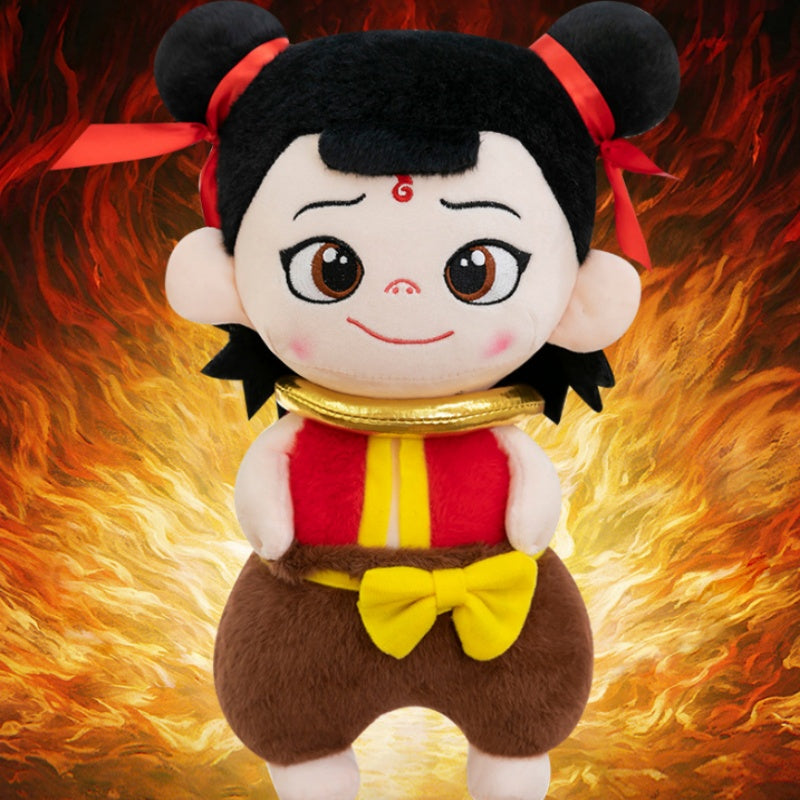 Cartoon plush toys cute Nezha doll children's birthday gift